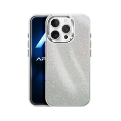 Designer Hard Case with Glitter for Apple iPhone 17 Silver